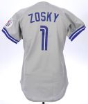 1991 Eddie Zosky Toronto Blue Jays Game Worn Road Jersey (MEARS LOA)