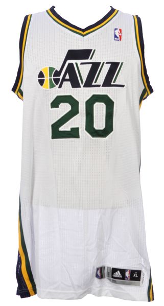 2012 (October 31) Gordon Hayward Utah Jazz Game Worn Home Jersey (MEARS LOA/MeiGray)