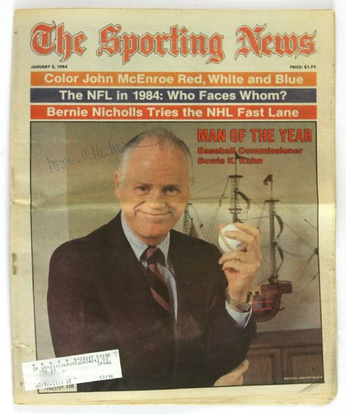 1984 (January 2) The Sporting News Signed Bowie Kuhn (JSA)