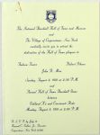 1981 National Baseball Hall of Fame Museum Dedication of the Hall of Fame Plaque 5.5”x8” Invitation Honoring John Mize, Andrew Rube Foster, & Bob Gibson (From the Personal Collection of Bud Selig)