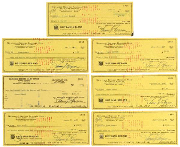 1979-80 Milwaukee Brewers Spring Training Check Signed by Tommy Ferguson & Frank Howard (7)