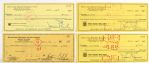 1971-81 Milwaukee Brewers Spring Training Checks Signed by Bob Hansen and Team (4)