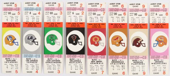 1984 Mint USFL Chicago Blitz Full Ticket Collection (7)