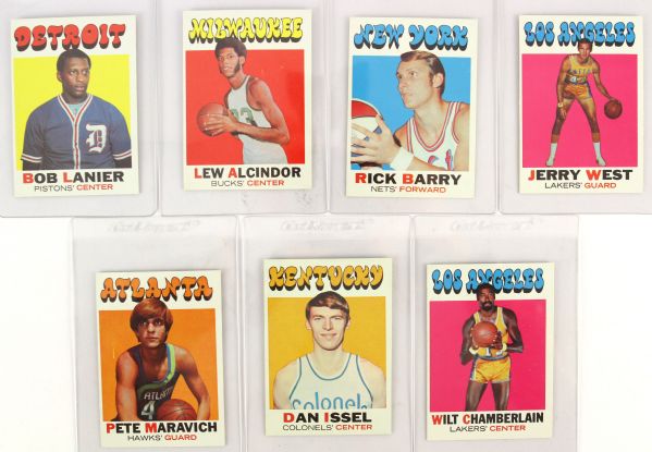 1971-72 Topps Basketball Card Complete Set - Set of 233 w/ Rick Barry, Bob Lanier, Dave Cowens, Lew Alcindor, Wilt Chamberlain & More 