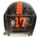 1940's Black & Orange #17 Game Worn Football Helmet (MEARS LOA)
