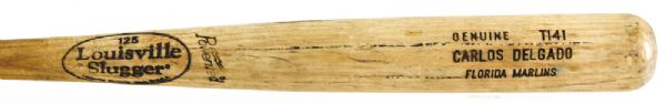 2005 Carlos Delgado Florida Marlins Louisville Slugger Professional Model Game Used Bat (MEARS A10)