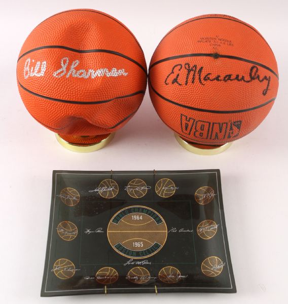 1960s-90s Boston Celtics Memorabilia Collections - Lot of 5 w/ 4 Signed Basketball Including Red Auerbach, John Havlicek & More (JSA)