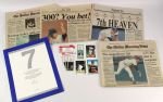 1987-91 Nolan Ryan Houston Astros/Texas Rangers Memorabilia Collection - Lot of 14 w/ No Hitter Ticket Stub, Newspapers & Trading Cards
