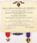 1944 Sylvester Kennedy World War II Medal Collection - Lot of 3 Including Purple Heart w/ Certificate