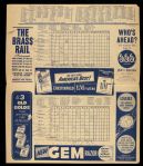 1956 (September 30) New York Yankees Boston Red Sox Yankee Stadium Scored Program - Mantle Drives in Final Run of his Triple Crown Season