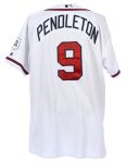 2004 (July 15) Terry Pendleton Atlanta Braves Signed Game Worn Home Jersey w/ Warren Spahn Memorial Patch (MEARS LOA/MLB Hologram)