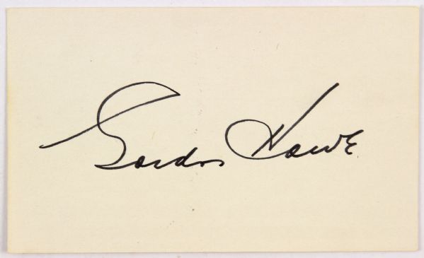 1970s Gordie Howe Detroit Red Wings Signed 3" x 5" Notecard (JSA)