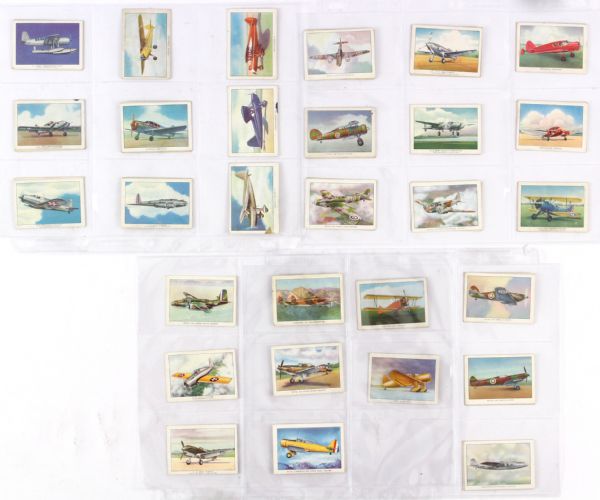 1940s Wings Cigarettes Modern American Airplanes T87 Trading Cards - Lot of 47