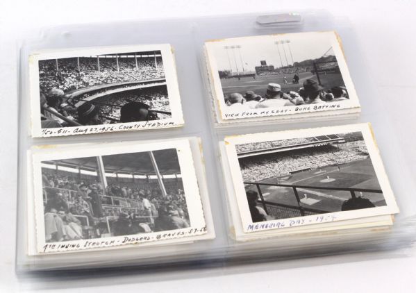 1954-57 circa Baseball 3.25" x 4.5" Snapshot Collection - Lot of 270 w/ Hank Aaron, Jackie Robinson, Roberto Clemente, Willie Mays & More