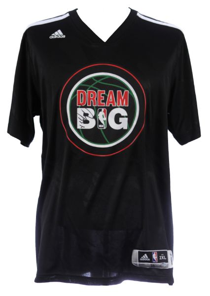2014 (January 20) Mirza Teletovic Brooklyn Nets Signed Martin Luther King Day Game Worn "Dream Big" Warmup Shirt (MEARS LOA/Steiner)