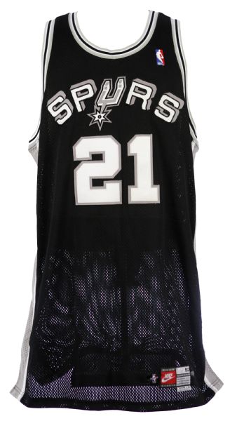 1997-98 Tim Duncan San Antonio Spurs Game Worn Road Jersey (MEARS LOA) Rookie Season