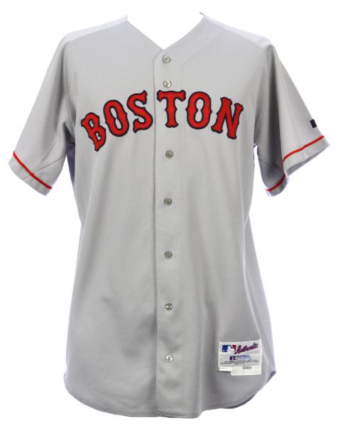 2003 Pedro Martinez Boston Red Sox Signed Game Worn Road Jersey (MEARS LOA/JSA)