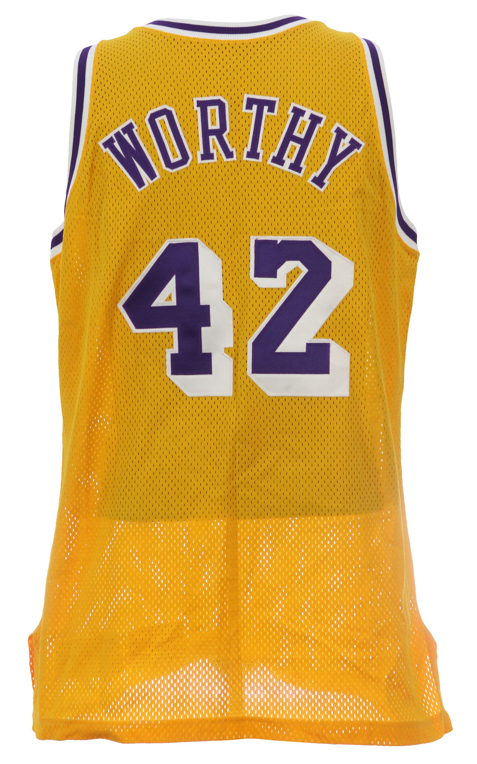 Lot Detail - 1992-93 James Worthy Los Angeles Lakers Game Worn Home Jersey  (MEARS LOA)