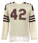 1950s circa White Durene #42 Game Worn Rawlings Football Jersey(MEARS LOA)