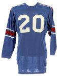 1960s circa Blue Durene #20 Game Worn Spanjian Football Jersey (MEARS LOA)