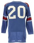 1960's circa Blue Durene #20 Game Worn Spanjian Football Jersey (MEARS LOA)