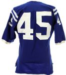 1967-73 Blue Durene #45 Game Worn Wilson Football Jersey (MEARS LOA)