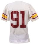 1990's White Mesh #91 Nike Football Jersey 
