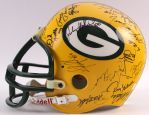 1960's-90's Green Bay Packers Multi Signed Full Size Helmet w/ 33 Signatures Including Reggie White, Bart Starr, Brett Favre, Ray Nitschke & More (JSA Full Letter)