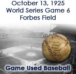 1925 (October 13) Pittsburgh Pirates Washington Senators Multi Signed ONL Heydler Forbes Field World Series Game Used Baseball w/ Kiki Cuyler, Pie Traynor, Max Carey & More (JSA Full Letter/MEARS LOA)