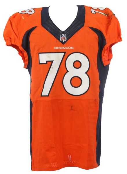 2014 Ryan Clady Denver Broncos Game Worn Home Jersey (MEARS LOA & PSA/DNA)
