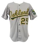 1991 Mark McGwire Oakland Athletics Game Worn Road Jersey (MEARS A10/Team Letter)