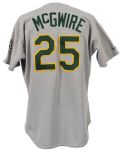 1991 Mark McGwire Oakland Athletics Game Worn Road Jersey (MEARS A10/Team Letter)
