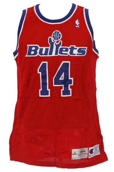 1995-96 Doug Overton Washington Bullets Preseason Road Jersey (MEARS LOA)