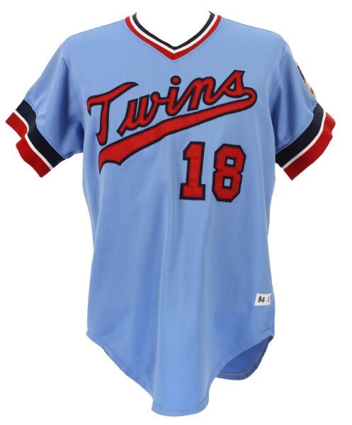 1984 Ken Schrom Minnesota Twins Game Worn Road Jersey (MEARS LOA)  "Restored Name Plate"
