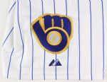 2008 (September 5) CC Sabathia Milwaukee Brewers Game Worn Throwback Home Jersey (MEARS A10 / MLB Hologram)