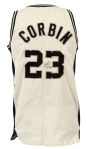 1985-87 Tyrone Corbin San Antonio Spurs Signed Game Worn Home Jersey (MEARS LOA/JSA)