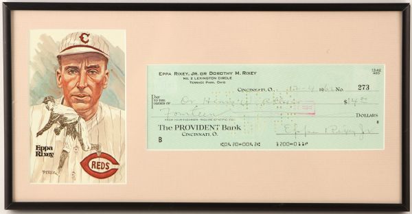 1962 Eppa Rixey Cincinnati Reds Signed 7" x 14" Framed Display (JSA)