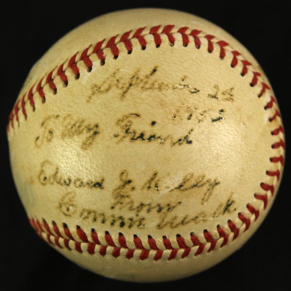 1933 Connie Mack Philadelphia Athletics Signed & Inscribed Baseball *JSA*