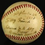 1933 Connie Mack Philadelphia Athletics Signed & Inscribed Baseball *JSA*