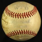 1933 Connie Mack Philadelphia Athletics Signed & Inscribed Baseball *JSA*