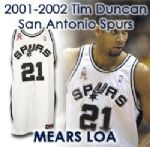 2001-02 Tim Duncan San Antonio Spurs Game Worn Home Jersey (MEARS LOA)