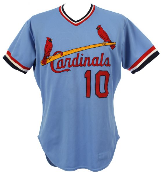 1984 Ken Oberkfell St. Louis Cardinals Game Worn Road Jersey (MEARS LOA)