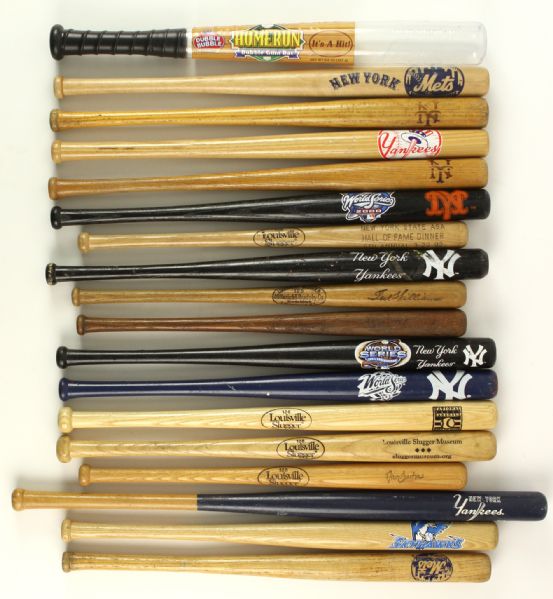 1950s-2000s Miniature Baseball Bat Collection - Lot of 41 w/ 2 Signed Including Willie Mays & Phil Rizzuto (JSA)