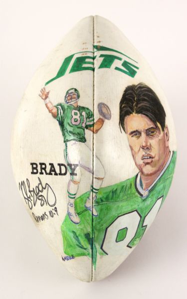 1995 Kyle Brady New York Jets Signed Art Football (JSA)