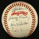 1980's Cracker Jack Old Timers Baseball Classic Multi Signed Baseball w/ 16 Signatures Including Minnie Minoso, Al Kaline, Bob Feller & More *JSA*
