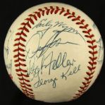 1980's Cracker Jack Old Timers Baseball Classic Multi Signed Baseball w/ 16 Signatures Including Minnie Minoso, Al Kaline, Bob Feller & More *JSA*