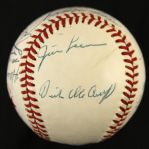 1980's Cracker Jack Old Timers Baseball Classic Multi Signed Baseball w/ 16 Signatures Including Minnie Minoso, Al Kaline, Bob Feller & More *JSA*
