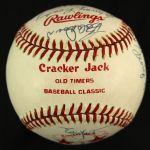 1980's Cracker Jack Old Timers Baseball Classic Multi Signed Baseball w/ 16 Signatures Including Minnie Minoso, Al Kaline, Bob Feller & More *JSA*