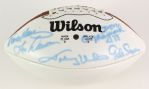 2000s Hall of Fame Multi Signed Football w/ Johnny Unitas, Franco Harris, Len Dawson, Gale Sayers & Don Maynard (JSA Full Letter)