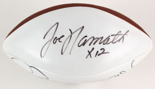 2000s Joe Namath Jerome Bettis Jamal Anderson Multi Signed Football (JSA Full Letter)